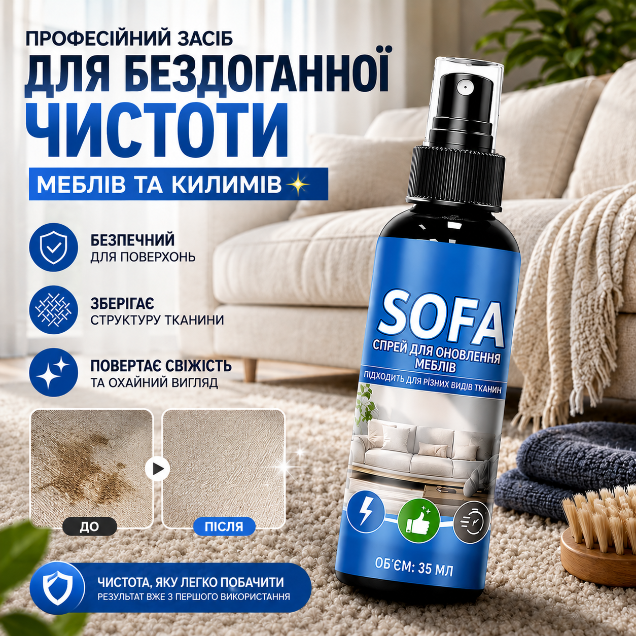 Професійний засіб для бездоганної чистоти меблів та текстилю ✨